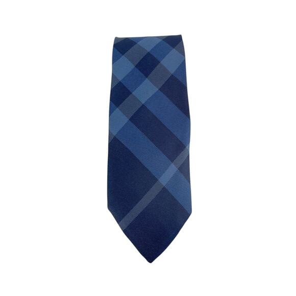 BURBERRY Manston Exploded Check Silk Tie in Dark Blue - Picture 4 of 9